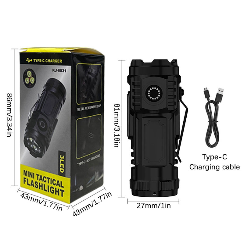 Mini lampe de poche portative multifonctionnelle pour l'extérieur