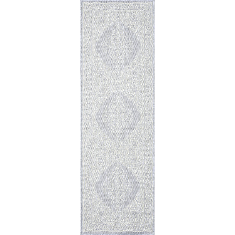 Aryaa Rae Oriental Gray Indoor / Outdoor Area Rug, Runner 2'8" x 9'11"