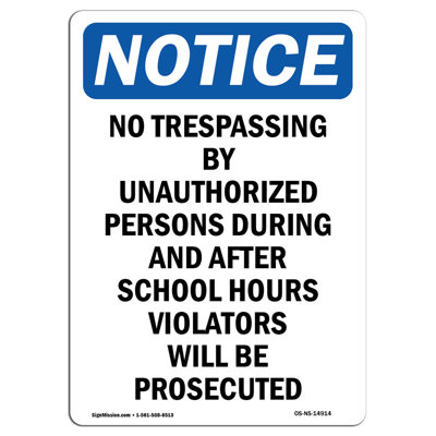 SignMission No Trespassing by Unauthorized Sign | Wayfair