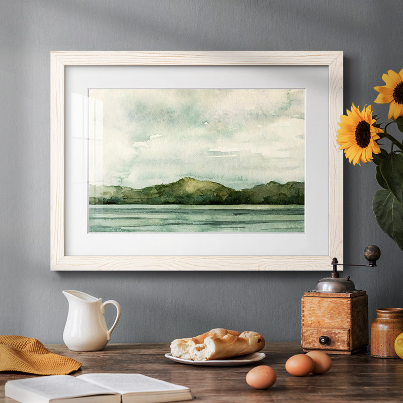 Riverside II, reproduction d'art encadrée, H 26 po x l 38 po x P 1,5 po, Blanc