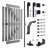 Solid Wood Panelled Barn Door with Installation Hardware Kit-89221880-89221864