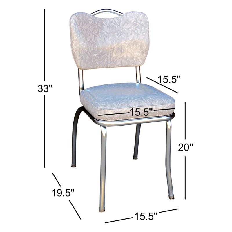 Retro Home Upholstered Handle Back Dining Chair, Gray