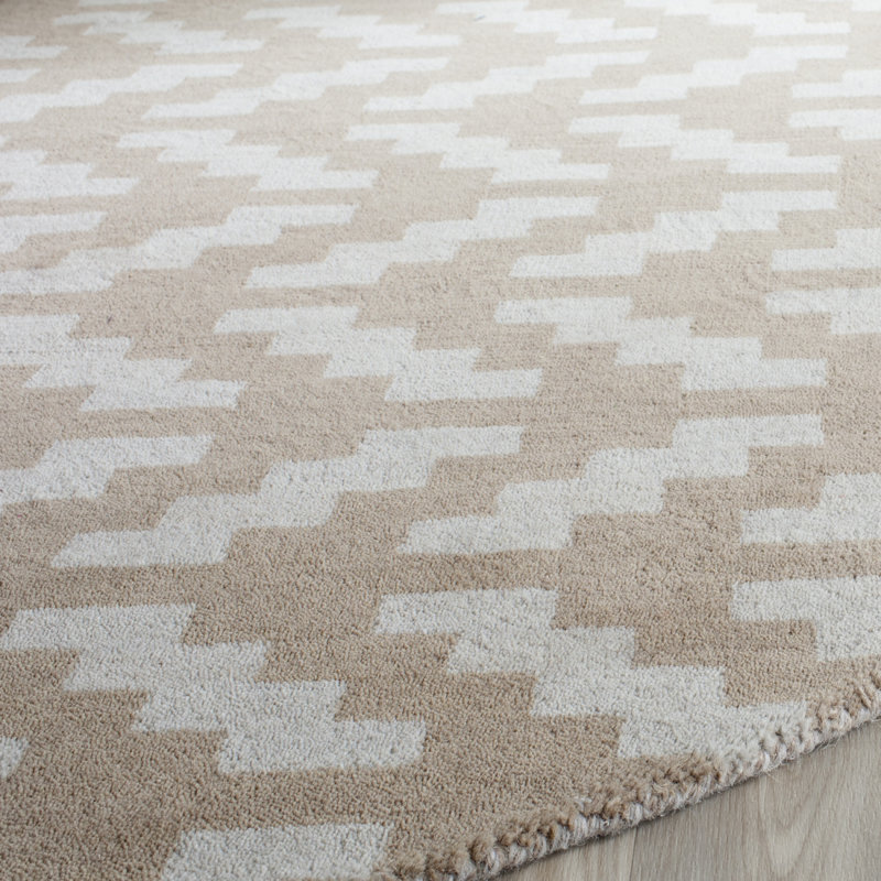Sanyla Hand Tufted Wool Geometric Rug, Round 6'