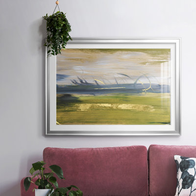 Ciel et terre I avec cadre encadré et biseauté mat et verre