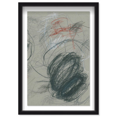 Oliver Gal Scribbles Abstract - Luxury Shadowbox Framed Wall Art