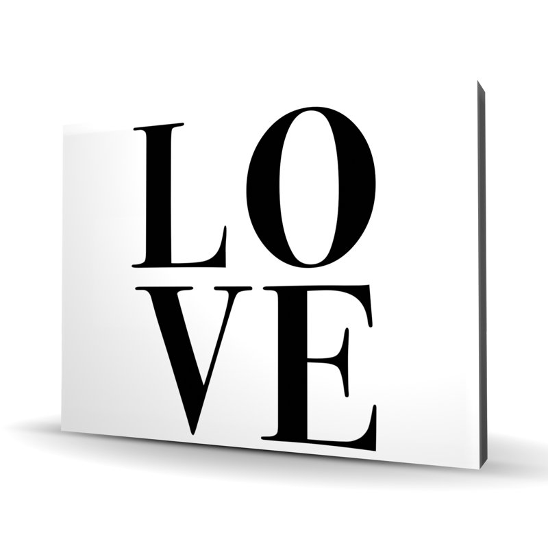 Love - Toile de salon noire pour une décoration intérieure élégante