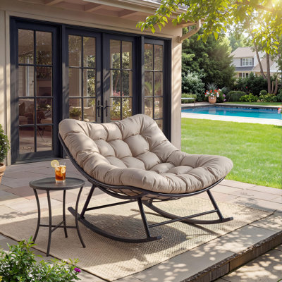 Chaise berçante surdimensionnée avec coussin Papasan