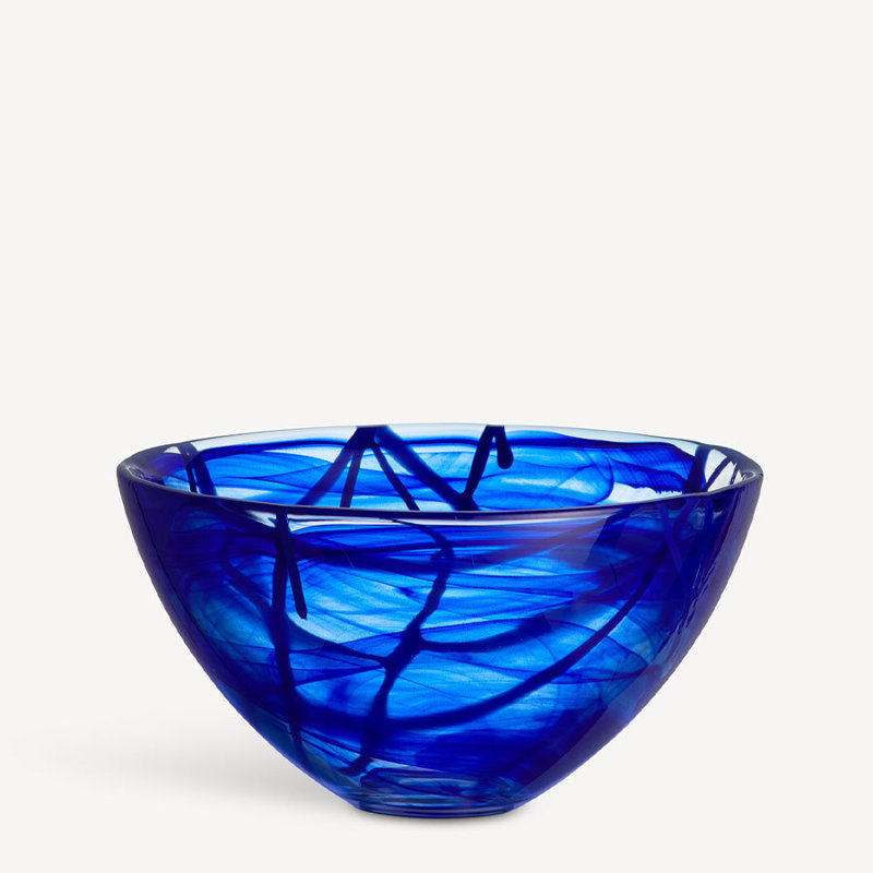Contrast Crystal Glass Fruit Bowl, 9.1
