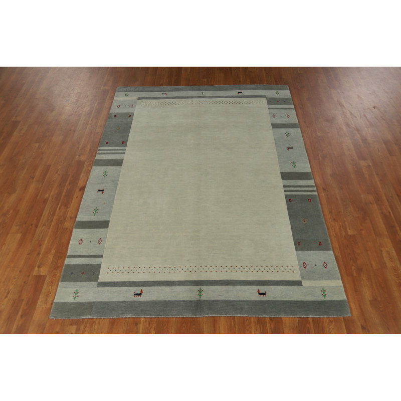 Tapis indien en laine fait à la main de style Gabbeh 5 x 8