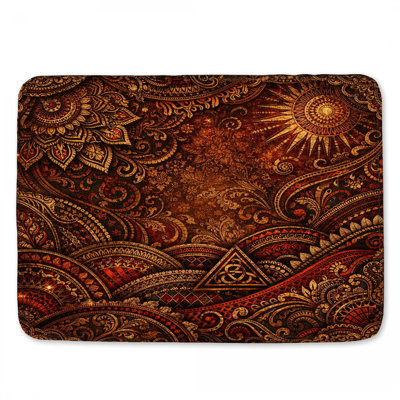 Intricate Ornamental Pattern Bath Mat