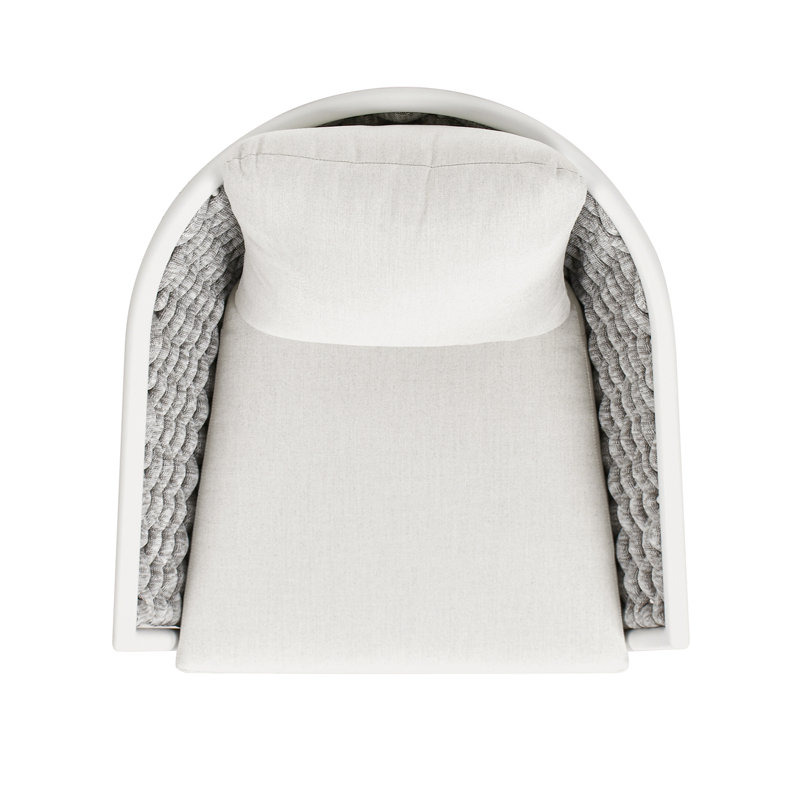 Rowan Optic White Acrylic Cushioned Patio Arm Chair Set