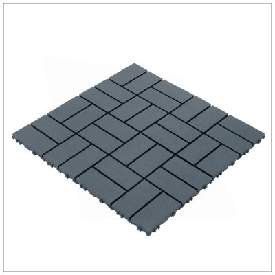 Durable Plastic Interlocking Decking Tiles, 44 Packs, 12X12 Inches, Waterproof For All-Weather Use, Ideal For Backyard And Pool Areas