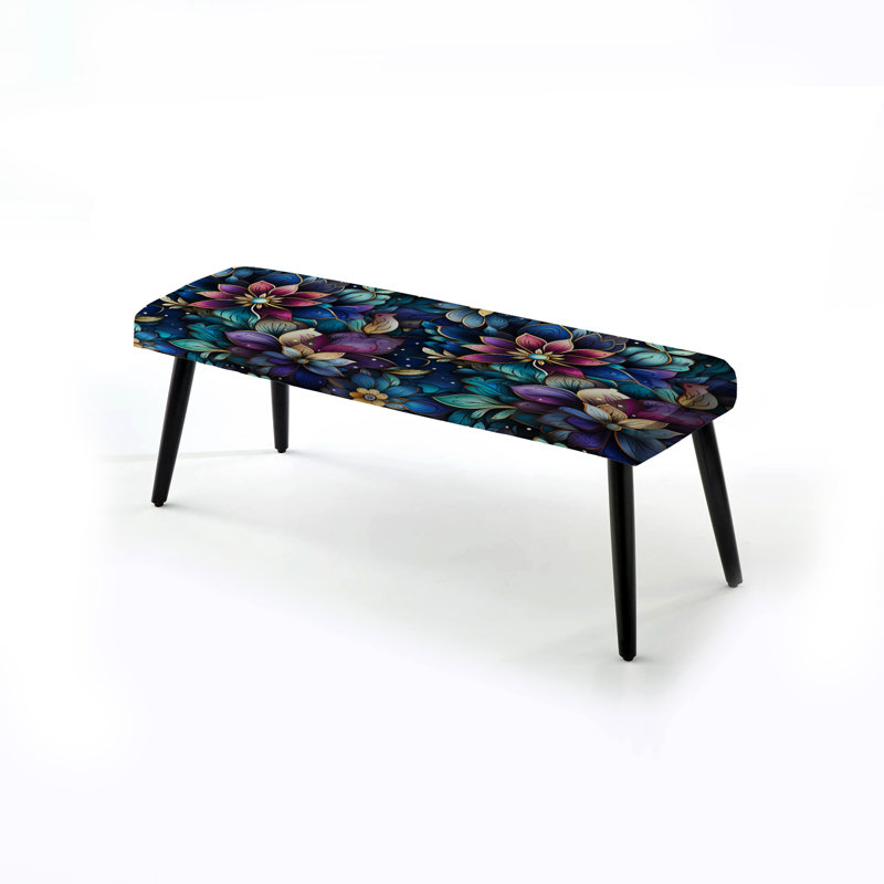 Motif bohème marocain - banc rembourré à motif cachemire noir