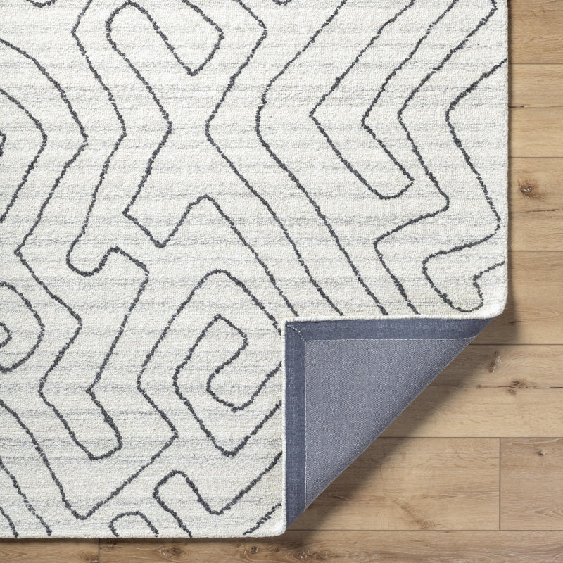 Hand Tufted Wool Abstract Rug, Rectangle 2' x 3'