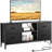 Janeesa TV Stand Dresser with Power Outlet ,Fabric Storage, Chest of Drawers With 4 Fabric Drawers Open Shelves for 50" TV-1880546830