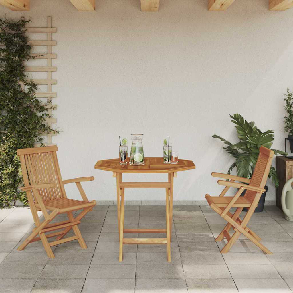 VIDAXL Garden Dining Set 3 pcs Solid Acacia Wood Brown - Image 2