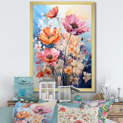 Christylee multicolore fleurs saisonnières sur bleu II - impression