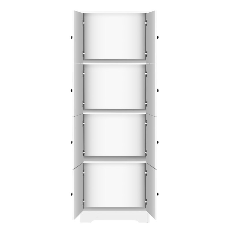 Grande armoire de rangement blanche avec 8 portes et 4 tablettes pour le bureau à domicile - pratique pour 8 portes et 4 tablettes