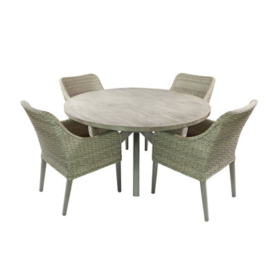 Luke 4 - Person Patio Dining Set Round Table with Cushions Included