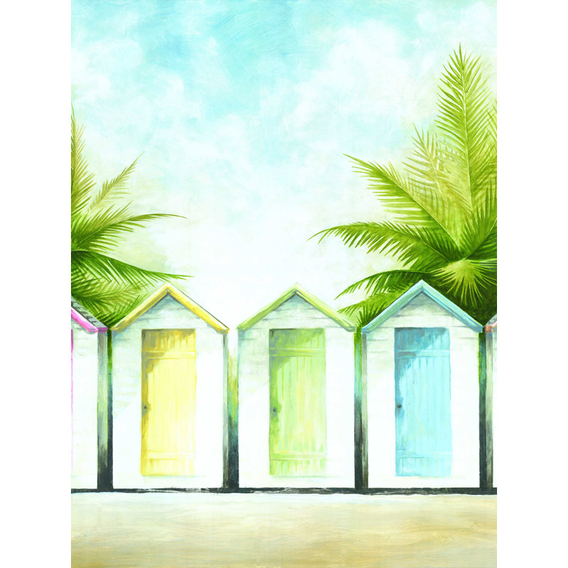 «Colorful Beach Huts», reproduction sur toile tendue, H 24 po x l 18 po