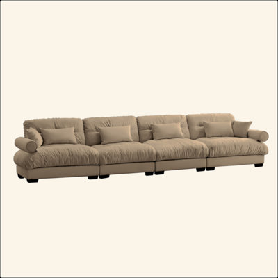 Super Comfort Oversized Modular Velvet Sectional Sofa Couch With Movable Ottoman,Corner Sectional With Bolstered Armrests, Deep Seat Cloud Couch, Convertible L Shaped Couch For Living Room
