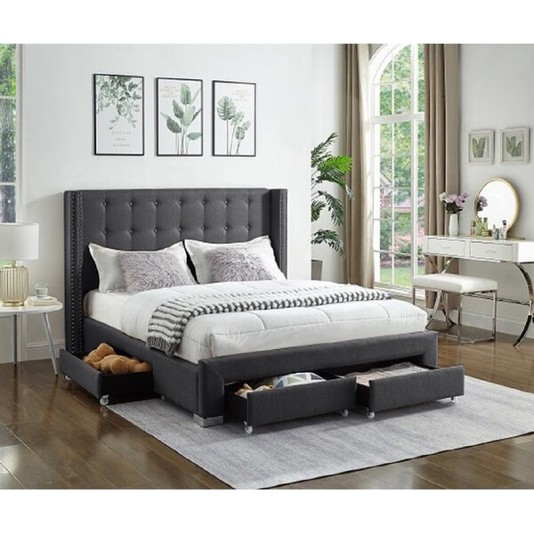 Comfort Design Mats Upholstered Wingback Storage Bed | Wayfair