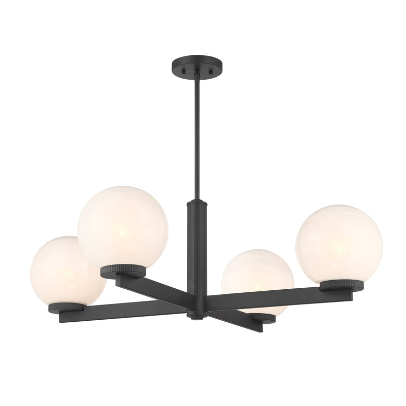 Lustre 4 lumières Claudette en chrome, Chrome chrome