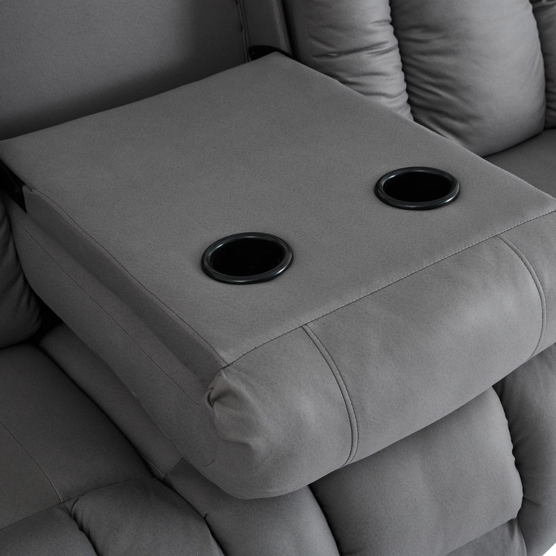 Andreaz 3 Seater Linen Reclining Sofa, Manual - Handle / Lever