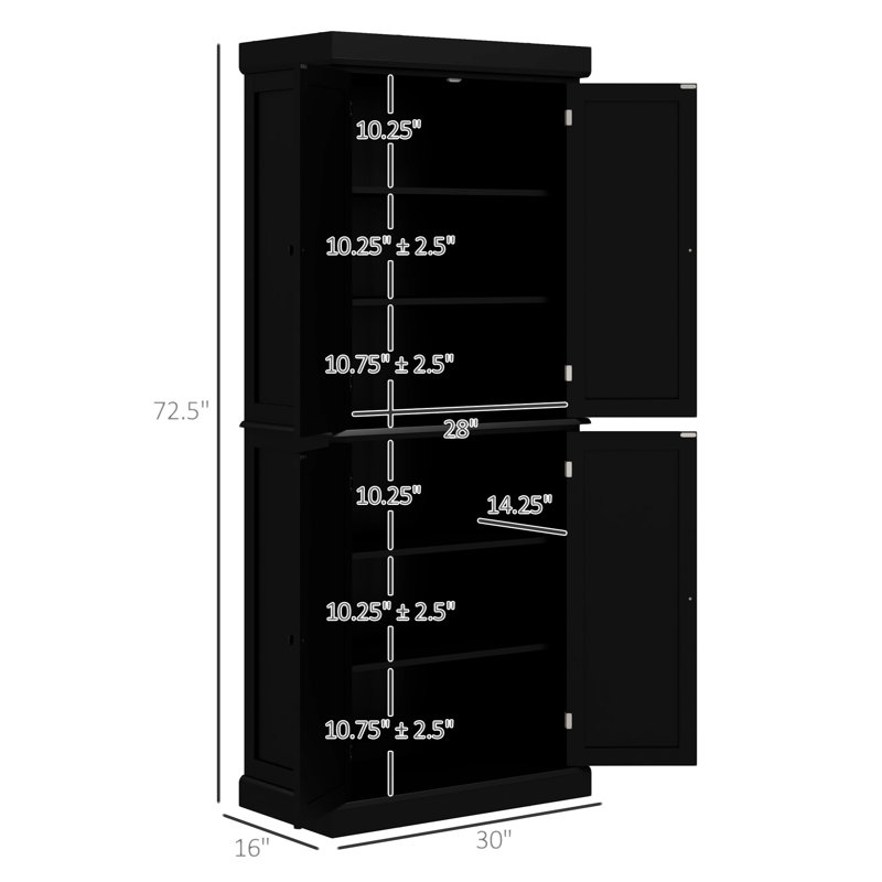 Armoire de rangement 72,5 po, Noir