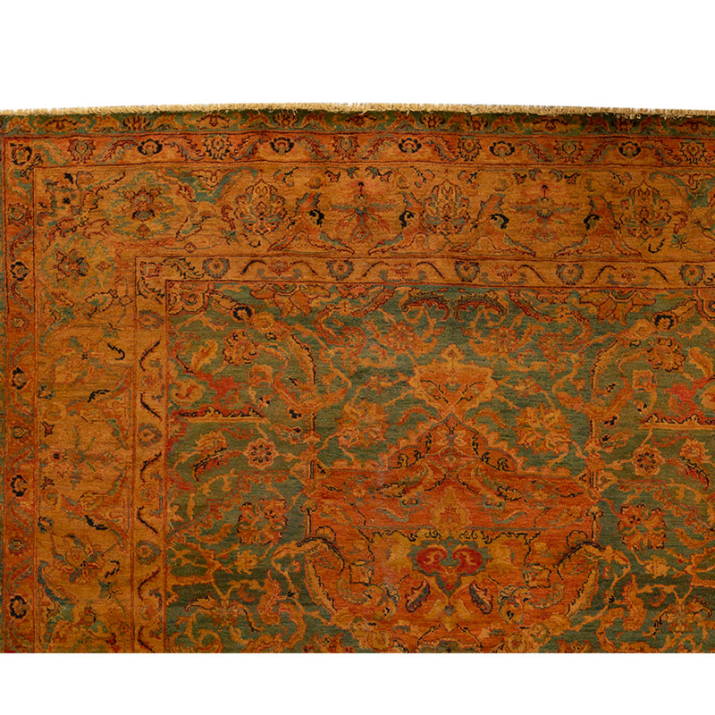 Hand Knotted Wool Area Rug in Blue