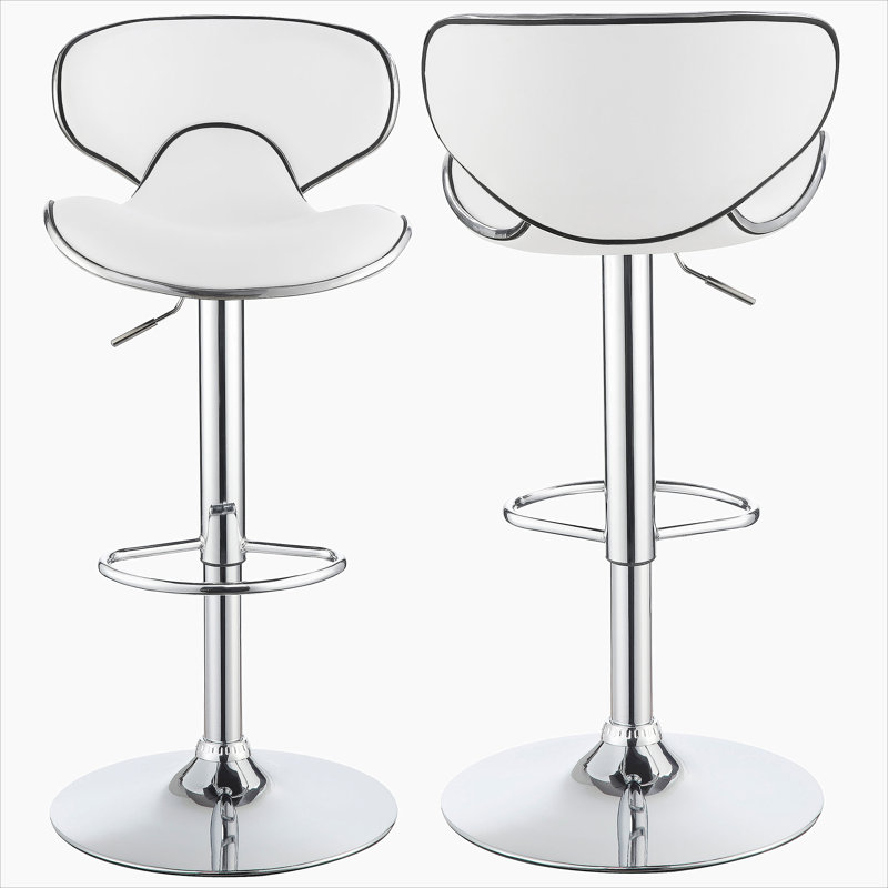 Tabouret de bar ajustable blanc (ensemble de 2)