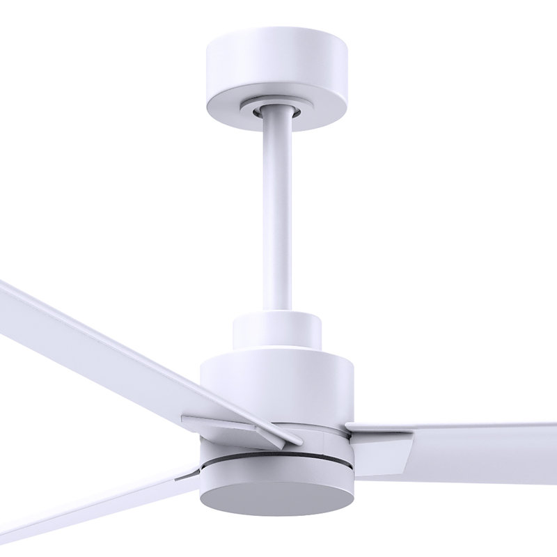 Alessandra Outdoor Downrod Ceiling Fan, Matte White, Matte White
