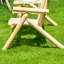 Chaise de jardin en bois avec table pour 2 personnes, chaise de patio près d'un foyer extérieur, finition naturelle, terrasse, porche, jardin rustique, table pour 2 personnes, jardin, charme