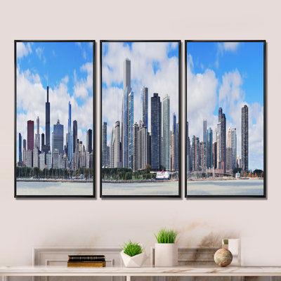 «Chicago City Urban Skyline - Cityscape», ensemble d'art mural sur toile