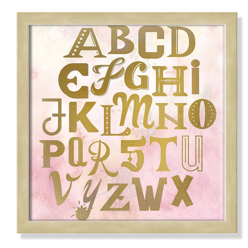 Abc Pink ', impression sur papier, Encadré de boîte champagne, H 12 po x l 12 po x P 1,18 po