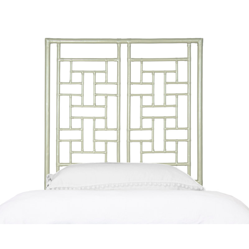 Tête de lit à structure ouverte en osier / rotin Ohana, Simple, Vert céleri