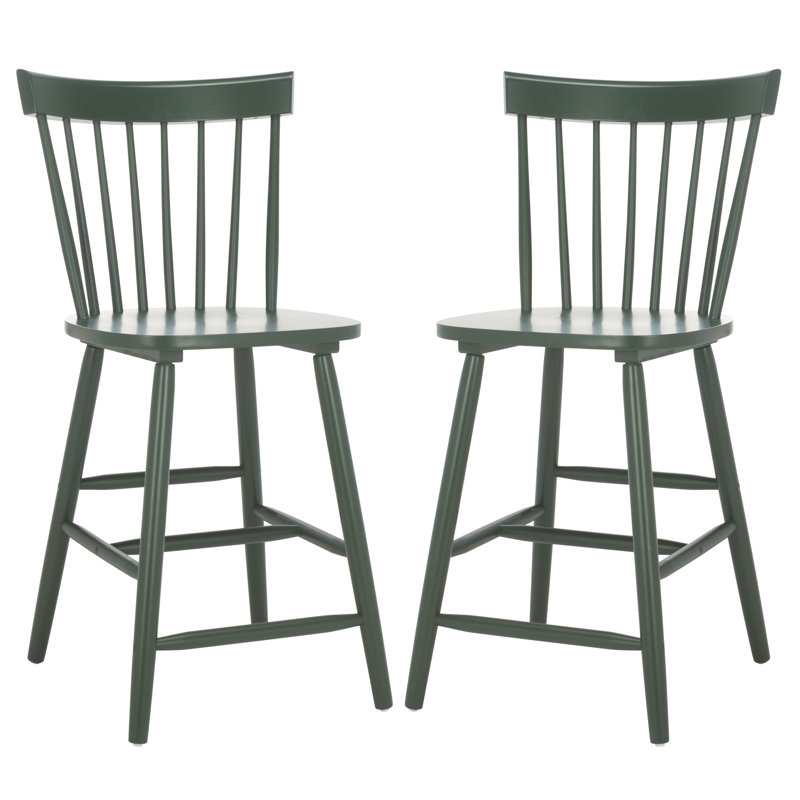 Stacee Solid Wood Counter Stool, Counter Stool (24" Seat Height), Garden Green