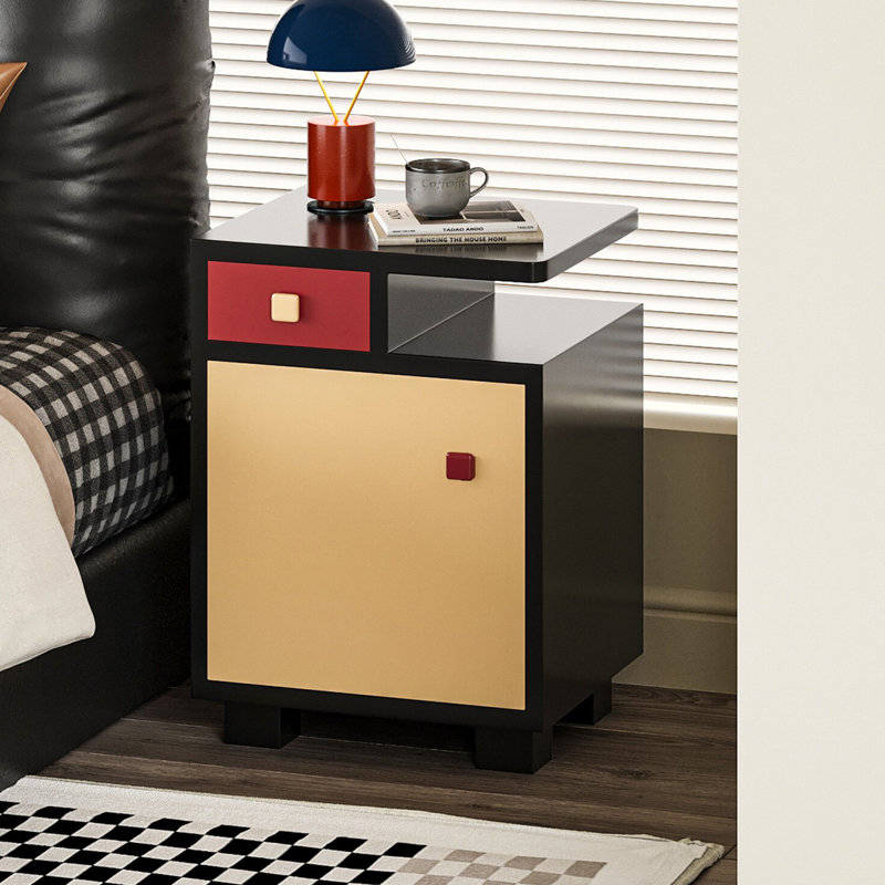 H 22,83 po x l 16,93 po, table de chevet, tiroir, armoire de rangement et tablette