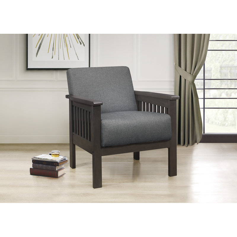 Hargaden Upholstered Armchair, Gray Polyester