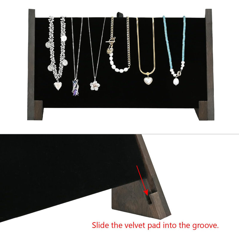 Présentoir à collier avec coussinets en velours