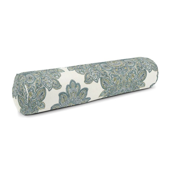 Baroque Linen Bolster Pillow Cover & Insert, 8" x 24", Wasabi