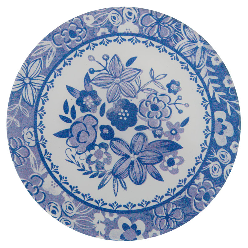 Sous-verres en acrylique bleu et blanc