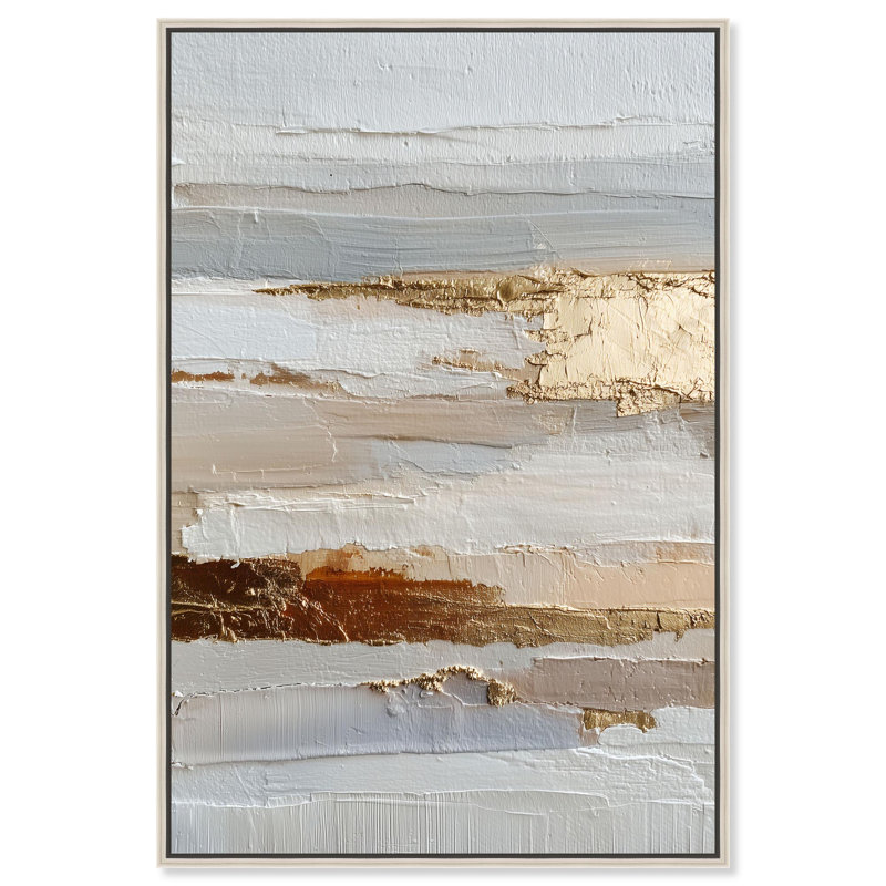 Impression sur toile Rough Luxury V Gold Boho par Art Remedy, cadre argenté, 16 x 24, H 25 po x l 17 po, Cadre argenté