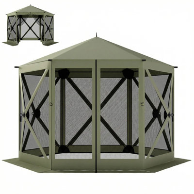 Pavillon de camping spacieux avec moustiquaire de camping et tente d'extérieur pour abri de jardin