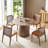 47,24 Inch Dining Table For Dining Room 4-6 People Round Dinner Tables Mid-Century Modern Table With Wood-604090790-604090784