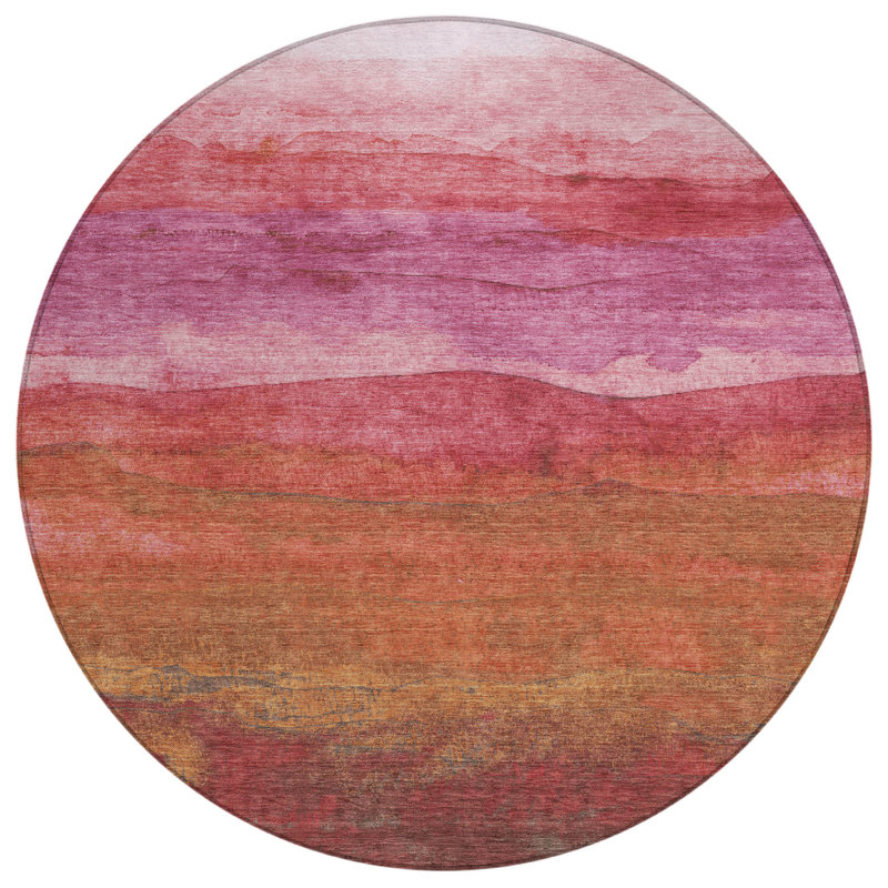 Tapis rond rond lavable mauve et rouille Fairwinds