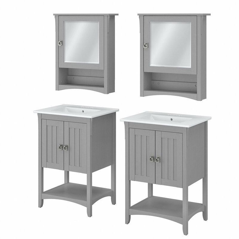  Ensemble de meuble-lavabo double 24 "avec miroir