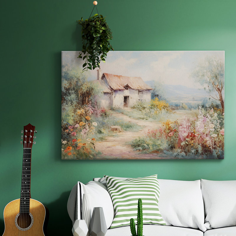 Paysage rétro - CCLV III, H 9 po x l 13 po x P 1,5 po, Toile tendue