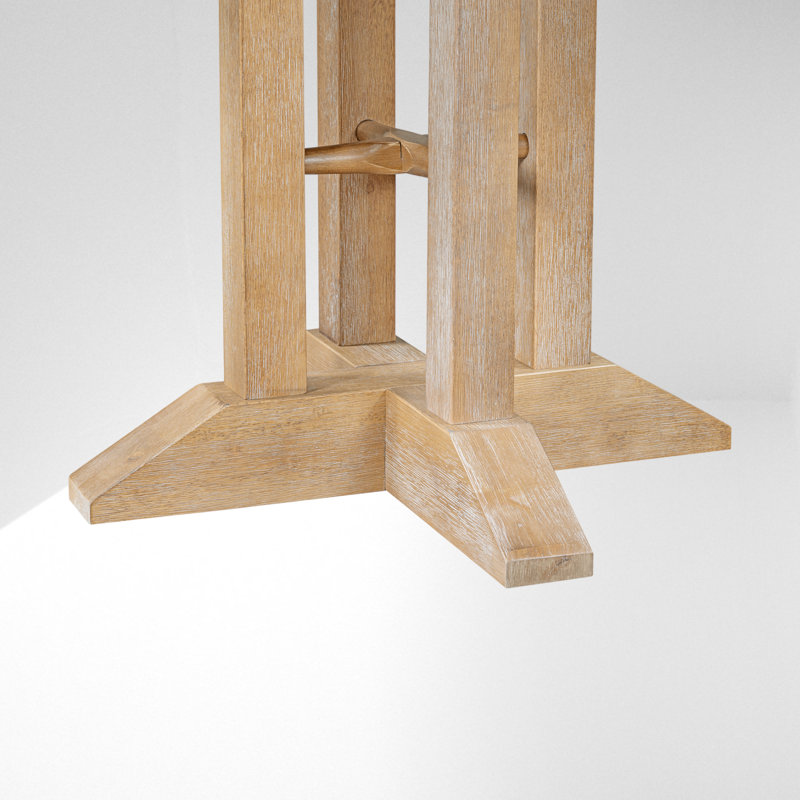 4 - Person Extendable Pedestal Dining Set, Natural Wood