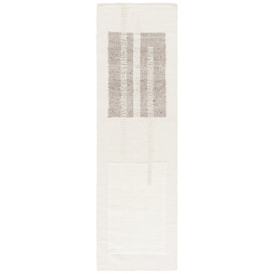 Amalah Hand Woven Wool/Recycled Cotton Geometric Rug in Ivory/Beige